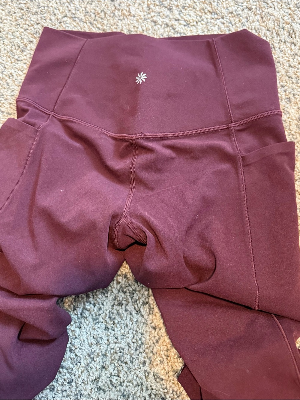 Athleta Maroon Sports Bra & Leggings Set - Picture 11 of 13